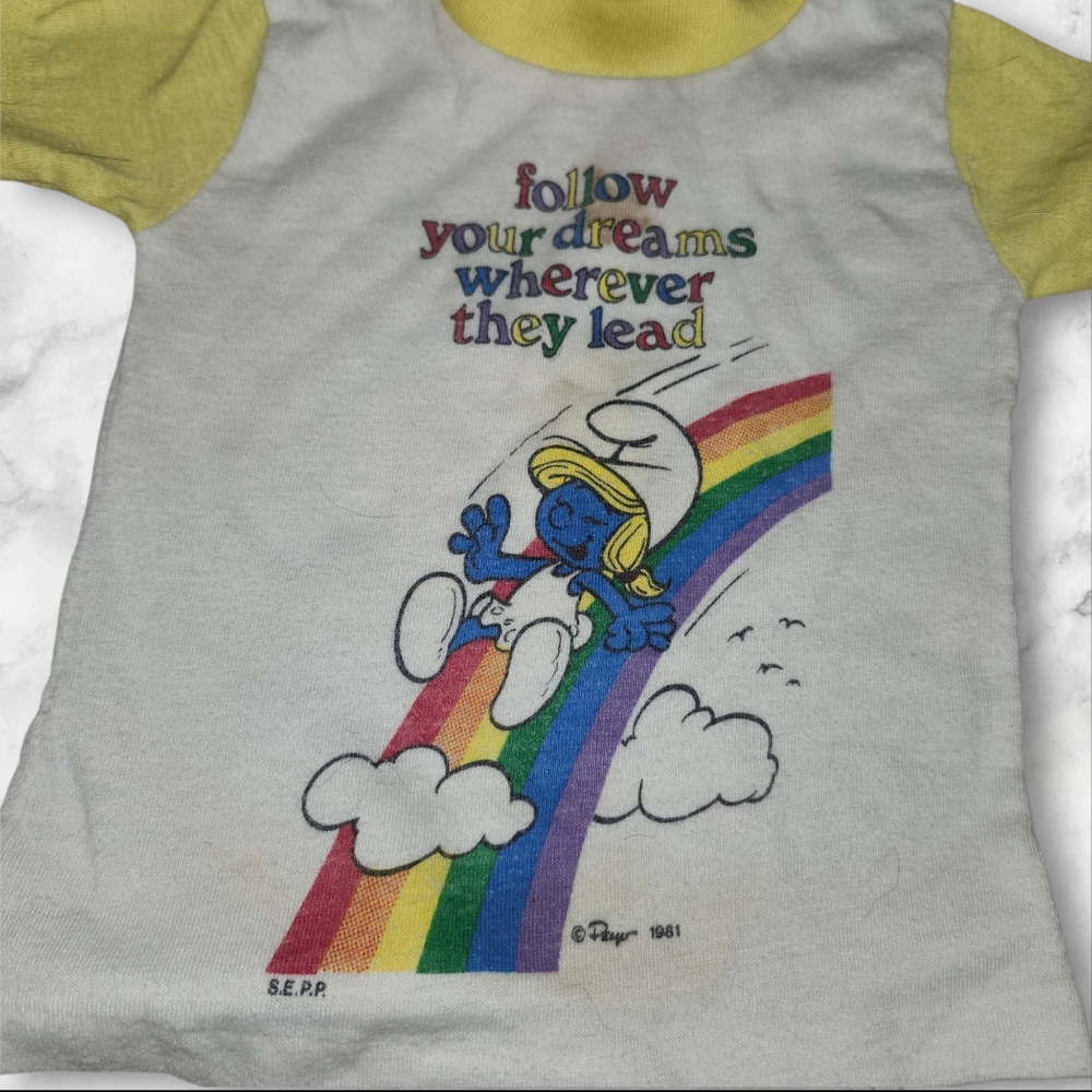 Vintage Smurfs Baby Shirt- Flaws - Picture 4 of 8